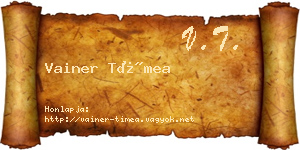 Vainer Tímea névjegykártya